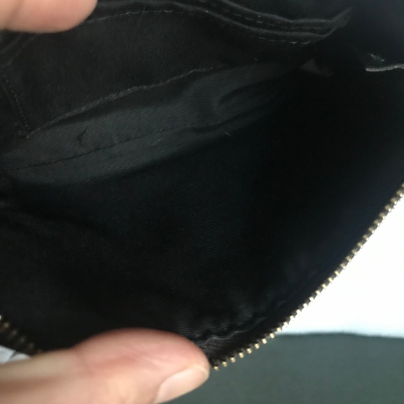 Coach Corner Zip Wristlet in Signature Coated Canvas Leather Stripe Brown/Black - Picture 14 of 16